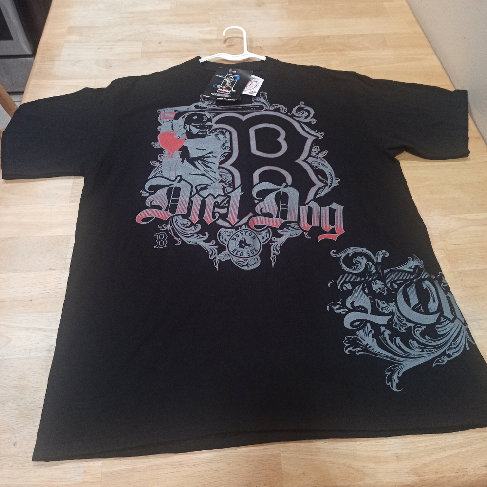 Boston Red Sox Dirt Dog T Shirt Size L Black Short Sleeve  MLB